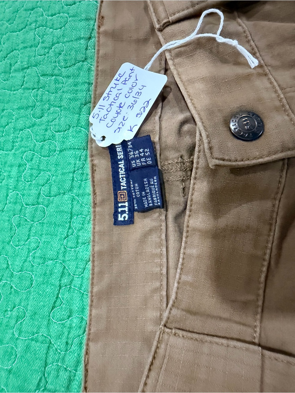 5.11 Stryke Tactical Men's Cargo Pants - Coyote color - Picture 3 of 5